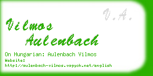 vilmos aulenbach business card